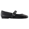 Coperni Black Ballerinas With Metallic Logo And Strap In Black