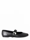 Coperni Black Ballerinas With Metallic Logo And Strap In Black