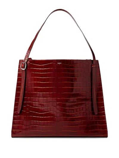 Coperni Belt Crocodile-effect Tote Bag In Brown