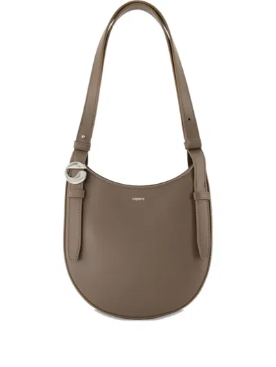 Coperni Belt-detail Half-moon Shoulder Bag In Brown