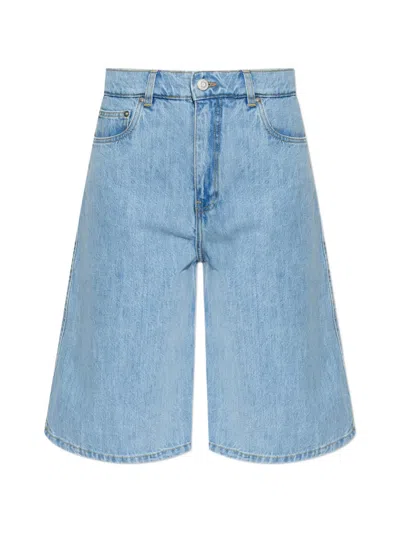 Coperni Belt-detail Shorts In Blue