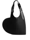 Coperni Heart-shaped Black Leather Bag With Single Shoulder Strap In Black