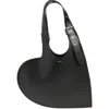 Coperni Heart-shaped Black Leather Bag With Single Shoulder Strap In Black