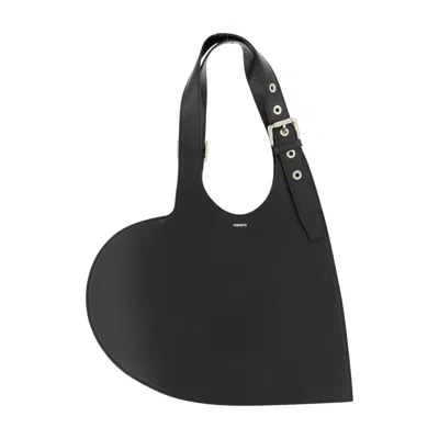 Coperni Belt Heart Shoulder Bag - Leather - Black