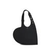 Coperni Heart-shaped Black Calf Leather Tote With Adjustable Handle In Black