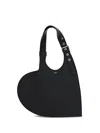 Coperni Heart-shaped Black Calf Leather Tote With Adjustable Handle In Black