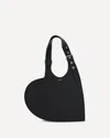 Coperni Heart-shaped Black Calf Leather Tote With Adjustable Handle In Black