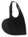 Coperni Heart-shaped Black Calf Leather Tote With Adjustable Handle In Black
