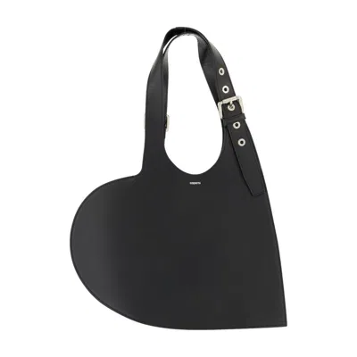Coperni Asymmetrical Heart-shaped Shoulder Bag In Black