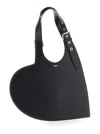 Coperni Heart-shaped Black Leather Bag With Single Shoulder Strap In Black