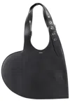 Coperni Heart-shaped Black Leather Bag With Single Shoulder Strap In Black