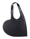 Coperni Heart-shaped Black Leather Bag With Single Shoulder Strap In Black