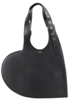 Coperni Heart-shaped Black Leather Bag With Single Shoulder Strap In Black
