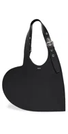 Coperni Heart-shaped Black Leather Bag With Single Shoulder Strap In Black