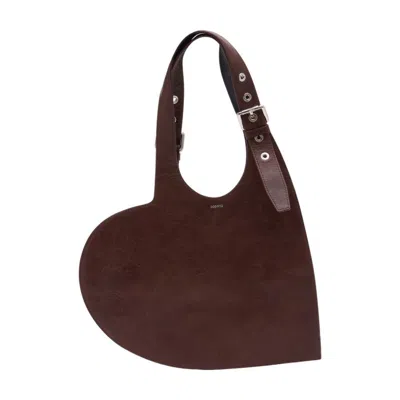 Coperni Belt Heart Tote Bag In Brown