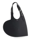 Coperni Heart-shaped Black Leather Bag With Single Shoulder Strap In Black