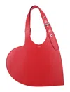 Coperni Heart Shape Tote Bag With Metal Finish In Red