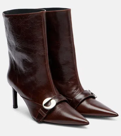 Coperni Ankle Heeled Belt Boots Brown