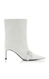 Coperni Belt Leather Ankle Boots In White