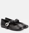 Coperni Black Ballerinas With Metallic Logo And Strap In Black