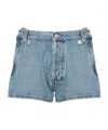 Coperni Open-hip Cotton Denim Shorts In Blue