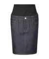 Coperni Blue Hybrid Denim Midi Skirt In Black