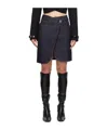 Coperni Blue Wraparound Denim Miniskirt In Black