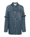 Coperni Open Elbow Cotton Denim Jacket In Blue
