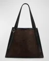 Coperni Belt Suede Tote Bag In Brown