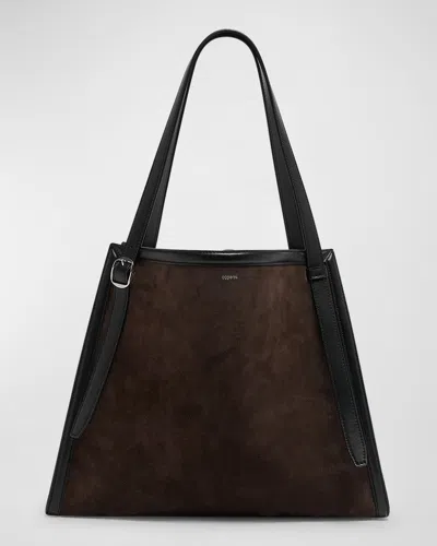Coperni Belt Suede Tote Bag In Brown