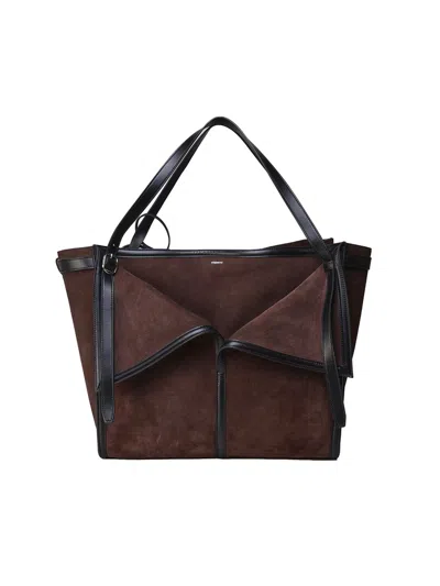 Coperni Cabas Suede Tote Bag In Brown
