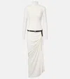 Coperni Belted Draped Gown In White