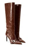 Coperni Belted Leather Boots In Brown