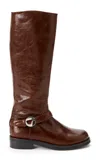 Coperni Belted Leather Cavalier Boots In Brown