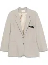 Coperni Tailored Beige Jacket With Single-breasted Design In 绿色