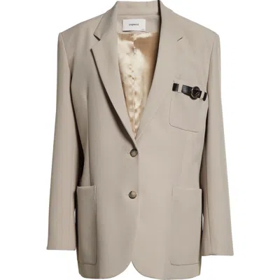 Coperni Belted Pocket Tailored Jacket In Beige
