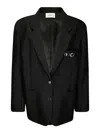Coperni Nero Tailored Blazer With Unique Embellished Pocket In Black