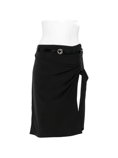 Coperni Belted Ruched Midi Skirt In Multi