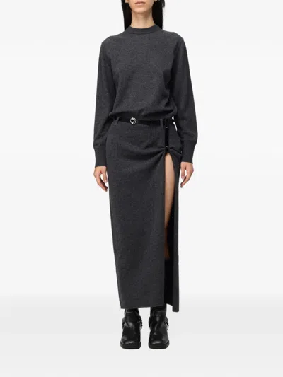 Coperni Belted Side-slit Maxi Dress In Black