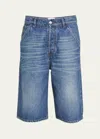 Coperni Denim Bermuda Pants In Blue