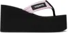 Coperni Quilted Strap Platform Wedge Sandal In Black-pink