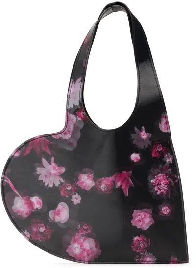 Coperni Black & Pink Holographic Mini Heart Tote