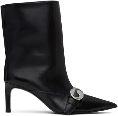 COPERNI BLACK ANKLE HEELED BELT BOOTS