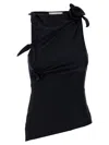 Coperni Asymmetric Stretch Jersey Top In Black