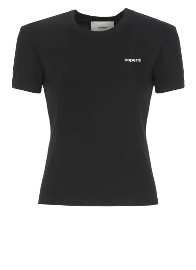 Coperni Black Baby Tee Cotton Printed T-shirt