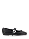 Coperni Black Ballerinas With Metallic Logo And Strap