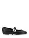 Coperni Black Ballerinas With Metallic Logo And Strap In Multicolor