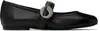 Coperni Black Ballerinas With Metallic Logo And Strap In Black