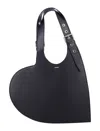 Coperni Heart-shaped Black Leather Bag With Single Shoulder Strap In Black