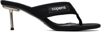 Coperni 70mm Branded Canvas Thong Sandals In Negro